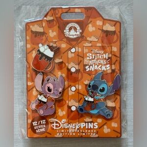 NEW Limited Release Disney Stitch Attacks Snacks Hot Chocolate pins 12/12